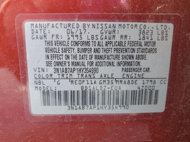 2017 NISSAN SENTRA S - 3N1AB7AP1HY354990