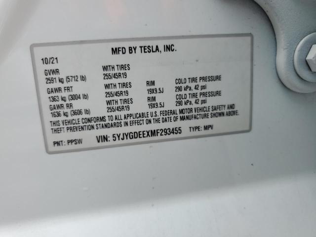 2021 TESLA MODEL Y - 5YJYGDEEXMF293455