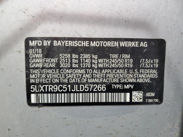 2018 BMW X3 XDRIVE3 - 5UXTR9C51JLD57266