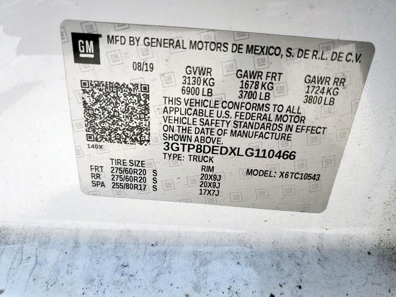 2020 GMC SIERRA C15 3GTP8DEDXLG110466