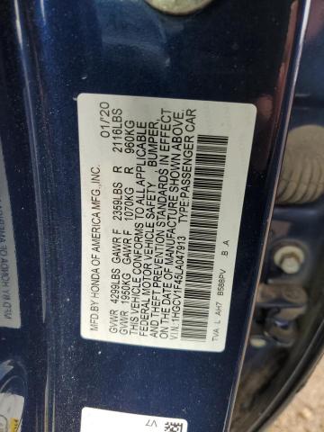 2020 HONDA ACCORD EX 1HGCV1F45LA047913