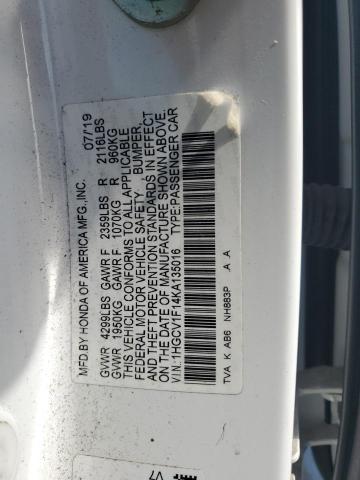 2019 HONDA ACCORD LX - 1HGCV1F14KA135016