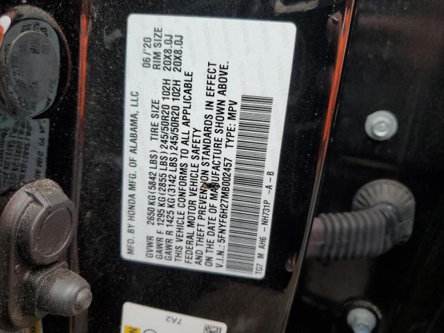 5FNYF6H27MB002457 2021 HONDA PILOT