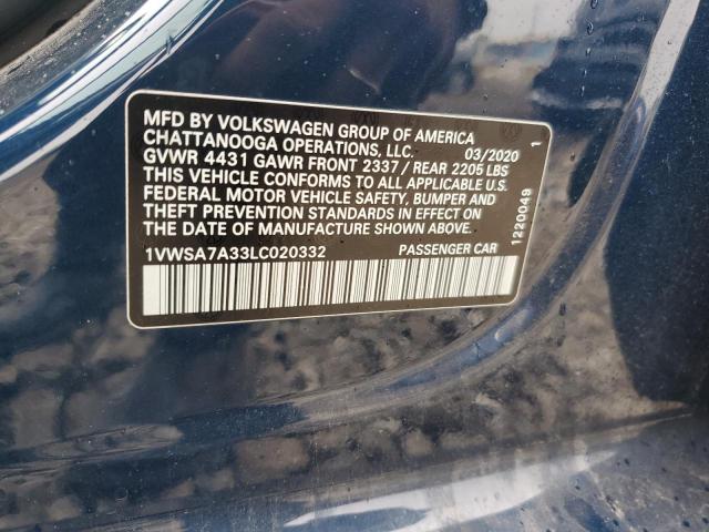 2020 VOLKSWAGEN PASSAT SE - 1VWSA7A33LC020332