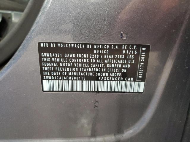 2015 VOLKSWAGEN JETTA SE 3VWD17AJ6FM286115