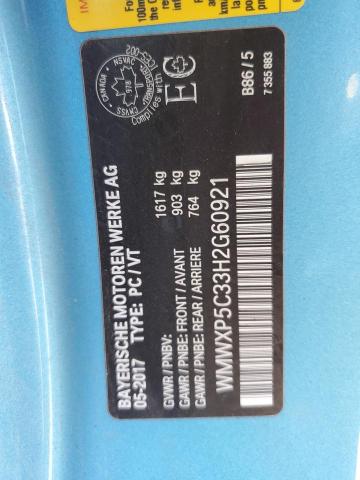 2017 MINI COOPER WMWXP5C33H2G60921