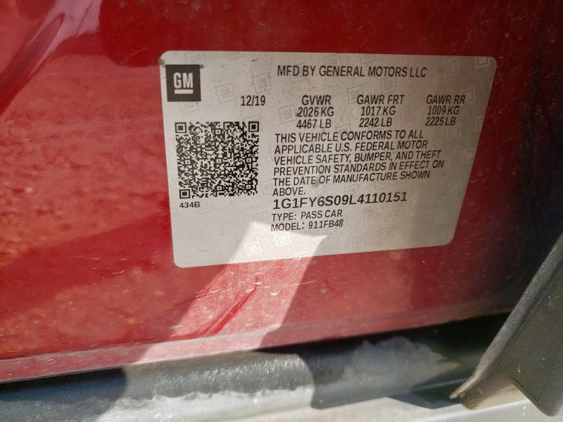 2020 CHEVROLET BOLT EV LT - 1G1FY6S09L4110151