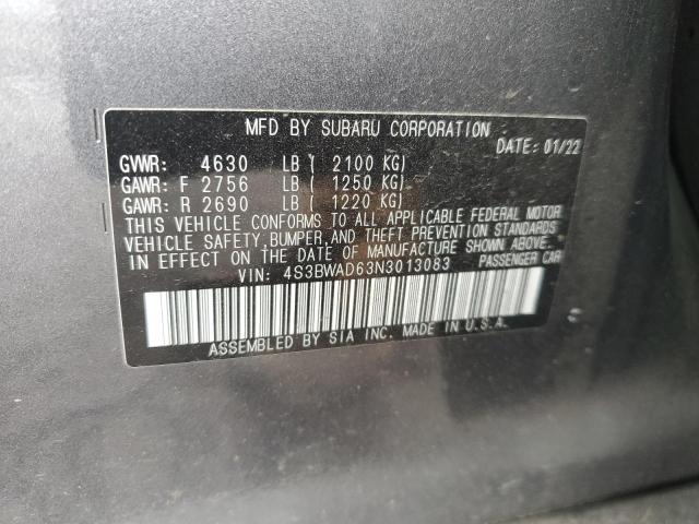 2022 SUBARU LEGACY PRE 4S3BWAD63N3013083