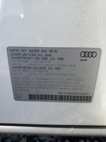 2015 AUDI Q5 PREMIUM - WA1LFAFP4FA146887