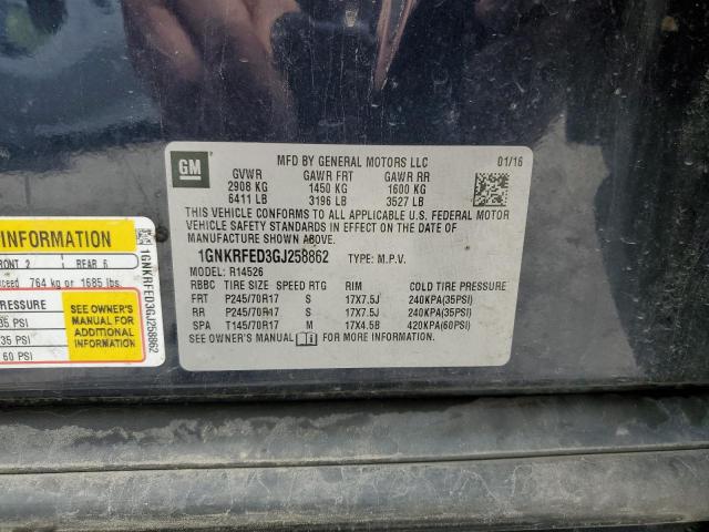 2016 CHEVROLET TRAVERSE LS 1GNKRFED3GJ258862