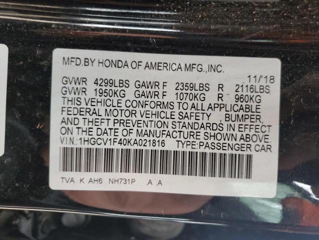 2019 HONDA ACCORD EX - 1HGCV1F40KA021816