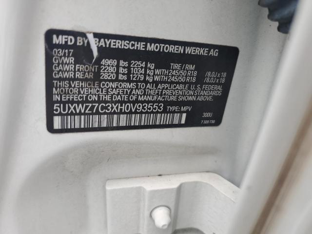 2017 BMW X3 SDRIVE2 - 5UXWZ7C3XH0V93553