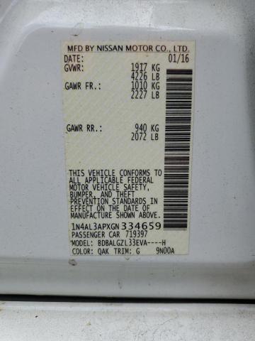 2016 NISSAN ALTIMA 2.5 - 1N4AL3APXGN334659