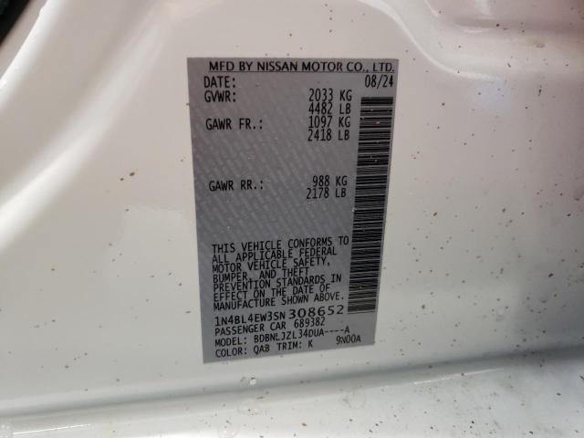 2025 NISSAN ALTIMA SL 1N4BL4EW3SN308652