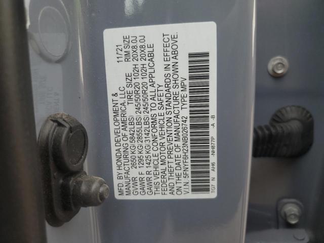 2022 HONDA PILOT SE 5FNYF6H23NB026742