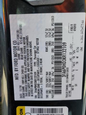 2019 FORD FUSION SE - 3FA6P0HD3KR132109
