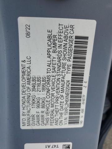 2022 HONDA CIVIC SPOR - 19XFL2H8XNE020424