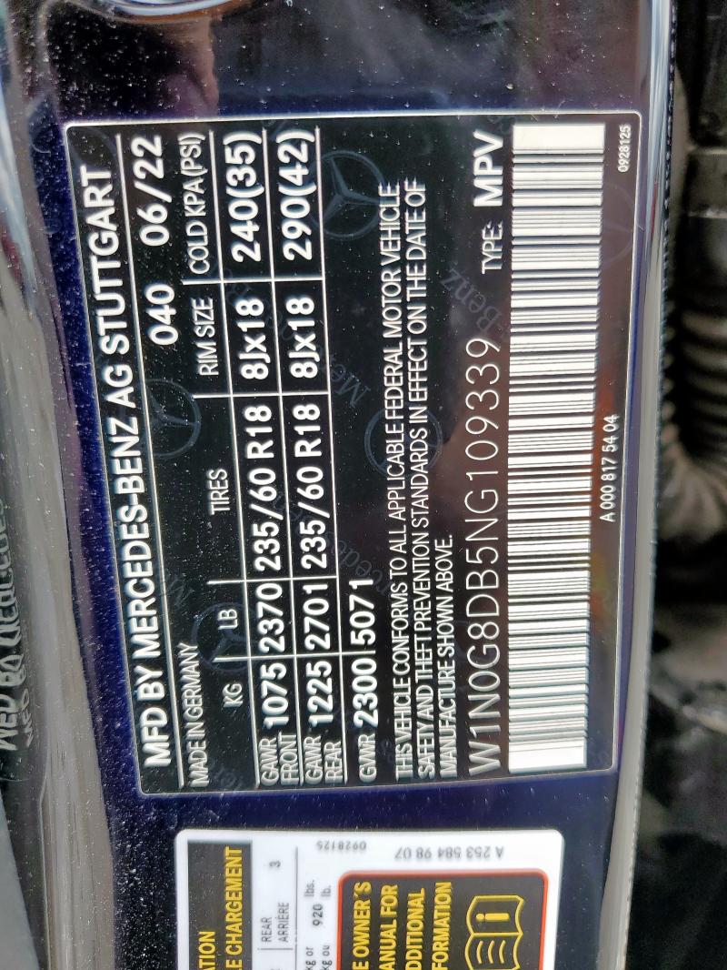 2022 MERCEDES-BENZ GLC 300 - W1N0G8DB5NG109339