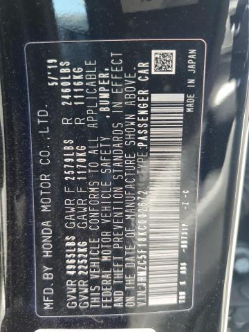 2019 HONDA CLARITY JHMZC5F18KC002672