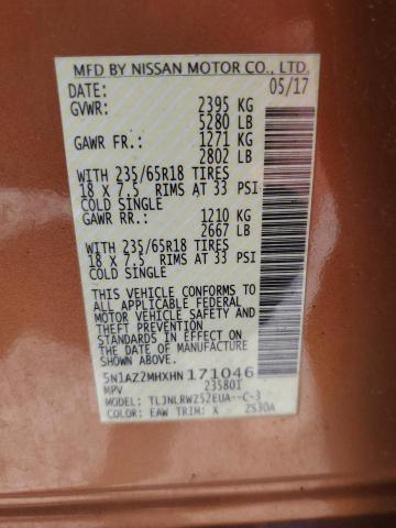 2017 NISSAN MURANO S 5N1AZ2MHXHN171046