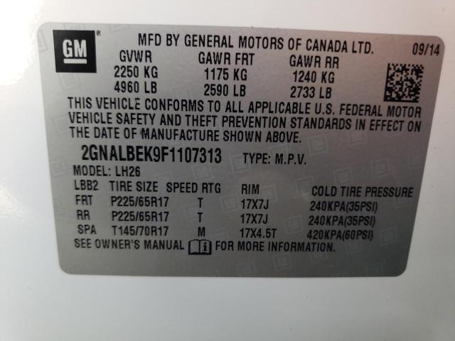 2015 CHEVROLET EQUINOX LT 2GNALBEK9F1107313