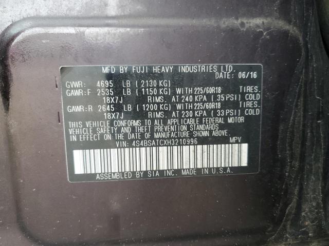 2017 SUBARU OUTBACK TO 4S4BSATCXH3210996