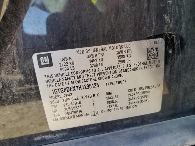 2017 GMC CANYON SLT 1GTG6DEN7H1298125