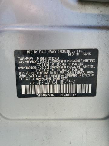 2015 SUBARU FORESTER 2 - JF2SJADC4FH821551