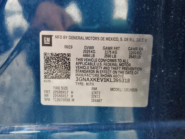 2019 CHEVROLET EQUINOX LT - 3GNAXKEV1KL395318