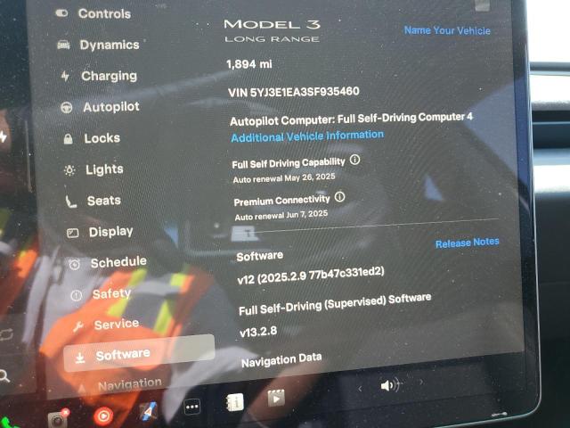 2025 TESLA MODEL 3 5YJ3E1EA3SF935460
