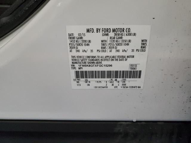 2015 FORD EXPLORER S 1FM5K8GTXFGC15296