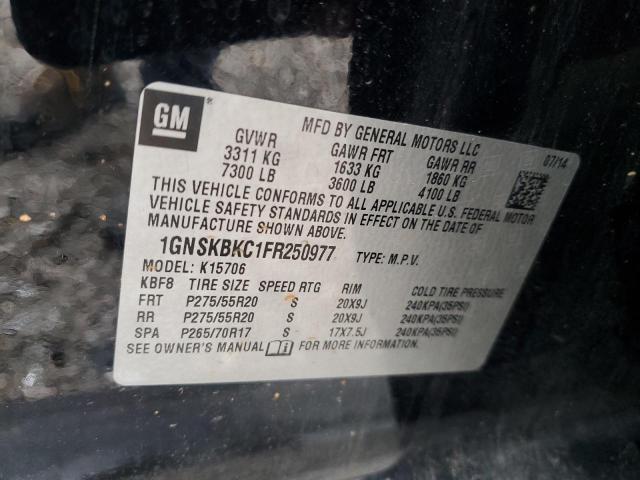 2015 CHEVROLET TAHOE K150 1GNSKBKC1FR250977