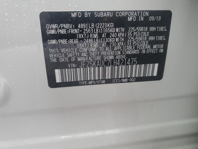 2020 SUBARU FORESTER L JF2SKAUC7LH421475