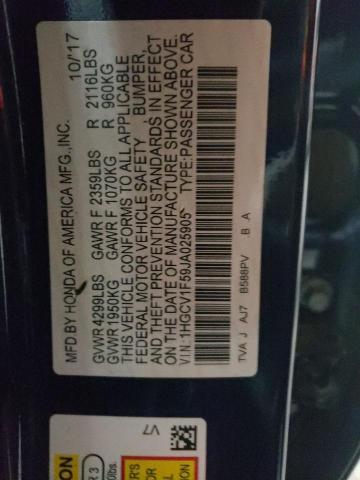 2018 HONDA ACCORD EXL 1HGCV1F59JA025905