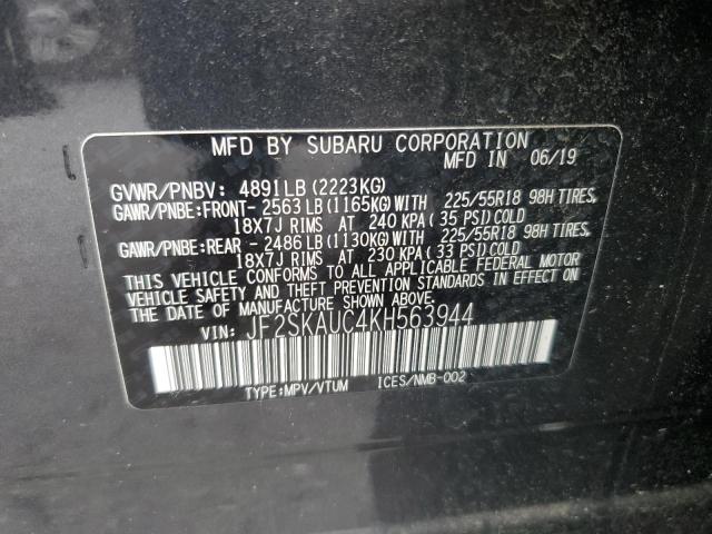 2019 SUBARU FORESTER L JF2SKAUC4KH563944