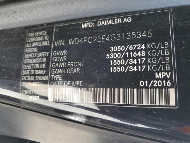 2016 MERCEDES-BENZ METRIS - WD4PG2EE4G3135345