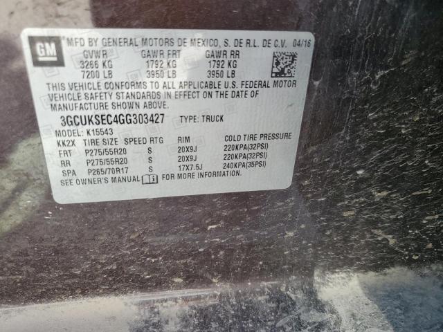2016 CHEVROLET SILVERADO - 3GCUKSEC4GG303427