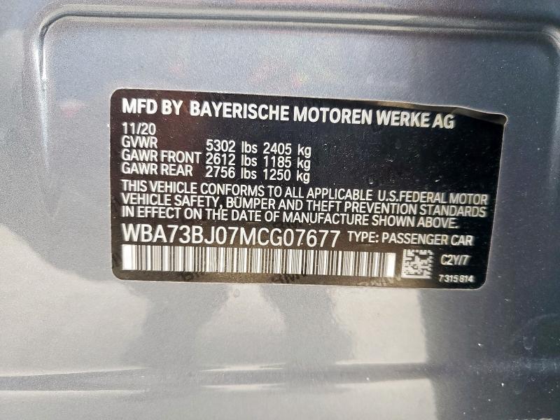 2021 BMW 540 XI WBA73BJ07MCG07677