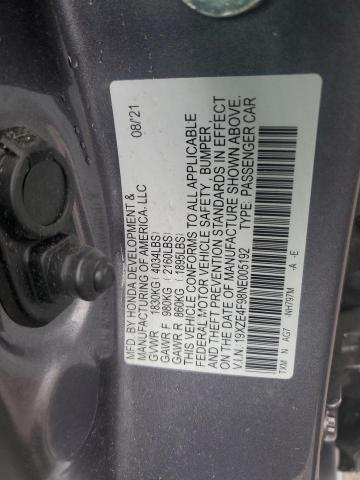 2022 HONDA INSIGHT TO 19XZE4F98NE005192