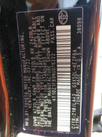 2022 TOYOTA AVALON LIM 4T1DZ1FB9NU076222