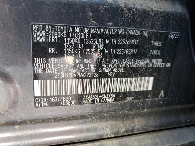 2022 TOYOTA RAV4 LE 2T3H1RFV2NW222128