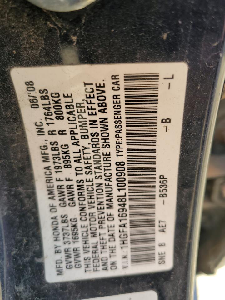 Lot #3235807726 2008 HONDA CIVIC EXL