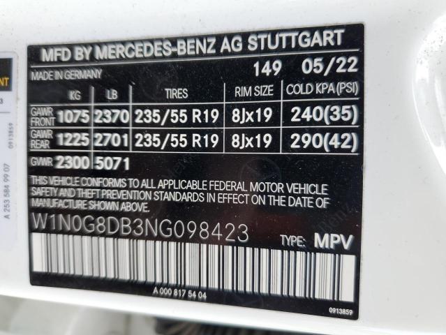2022 MERCEDES-BENZ GLC 300 - W1N0G8DB3NG098423