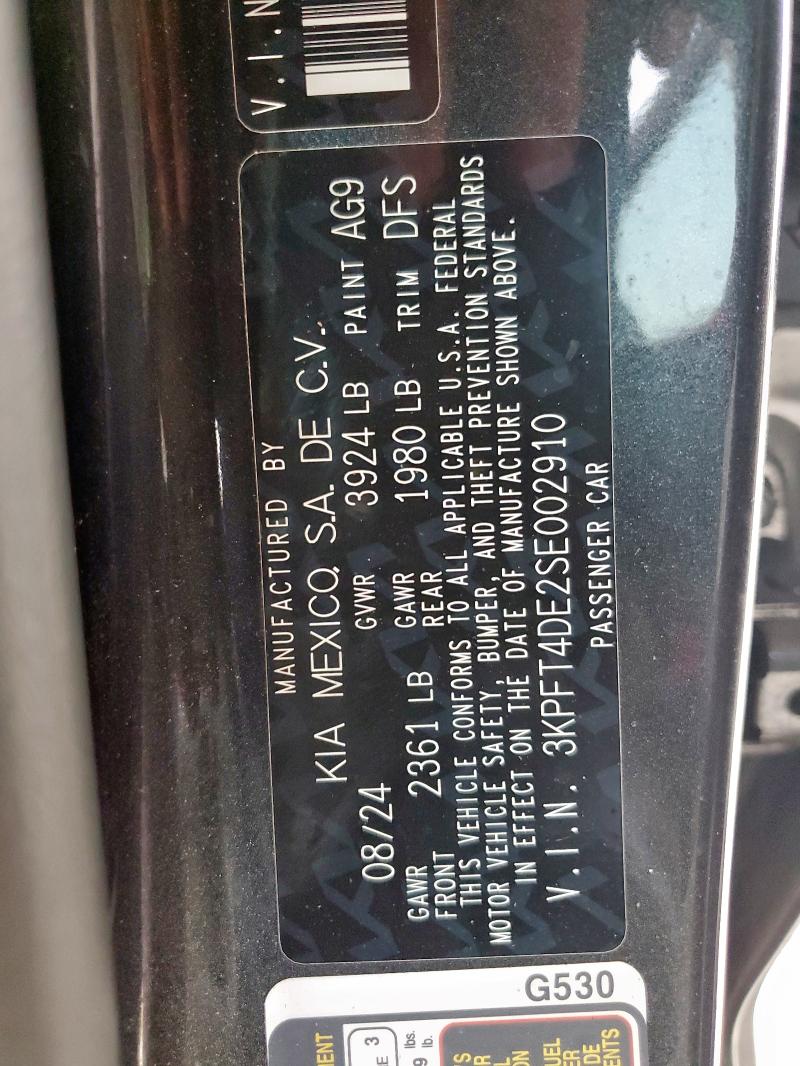 2025 KIA K4 LX 3KPFT4DE2SE002910