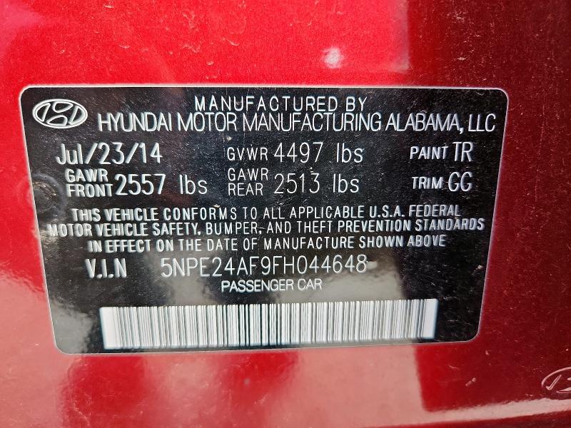 2015 HYUNDAI SONATA SE 5NPE24AF9FH044648