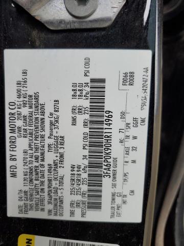 2017 FORD FUSION TIT 3FA6P0K90HR114969