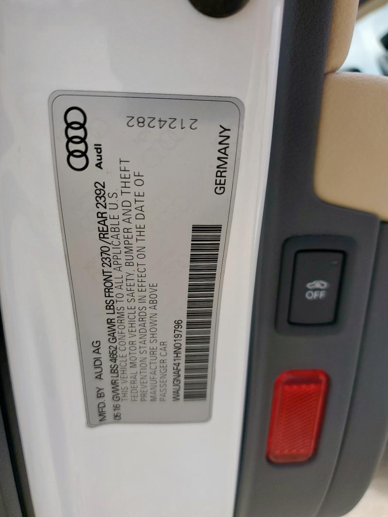 2017 AUDI A4 PREMIUM WAUGNAF41HN019796