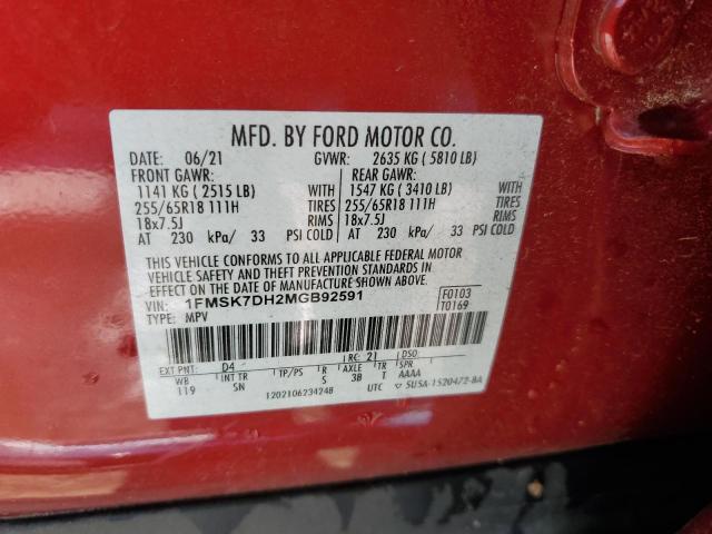 2021 FORD EXPLORER X - 1FMSK7DH2MGB92591