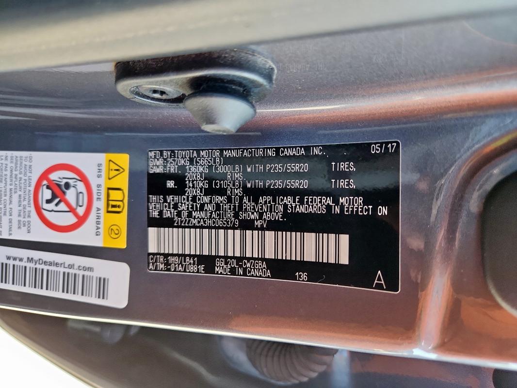 2017 LEXUS RX 350 BAS 2T2ZZMCA3HC065379
