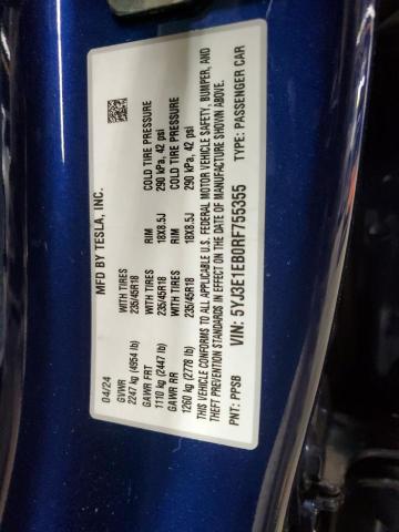 2024 TESLA MODEL 3 - 5YJ3E1EB0RF755355